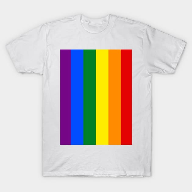 Vertical Gay Pride Rainbow Flag T-Shirt by podartist